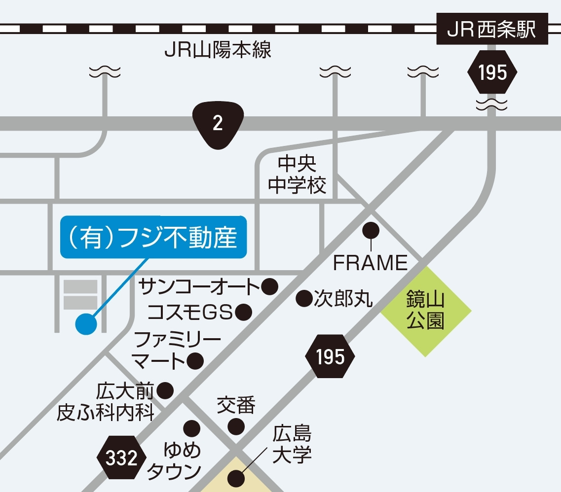 フジ不動産西条店マップ